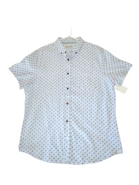 Sovereign Code Button Down Flamingo Print Shirt in Blue & Pink/Orange Size XL